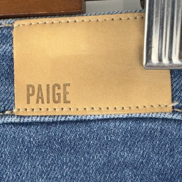 PAIGE HIGH RISE STRAIGHT STELLA CROPPED JEANS IN CEYLON DESTRUCTED NWT SIZE 27‎ - Picture 15 of 16